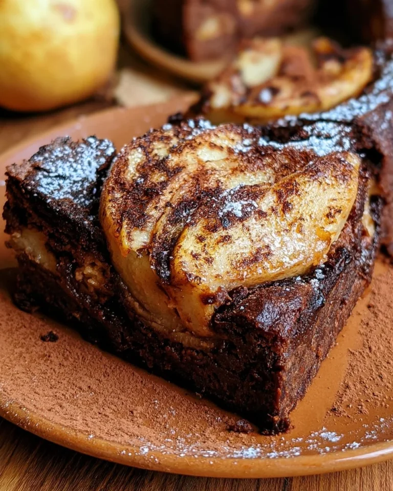 Tarte au chocolat et poires, un dessert savoureux et gourmand.